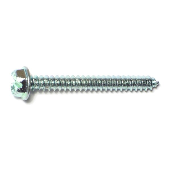 Midwest Fastener Sheet Metal Screw, #8 x 1-1/2 in, Zinc Plated Steel Flange Hex Head Slotted Drive, 16 PK 61411 - main
